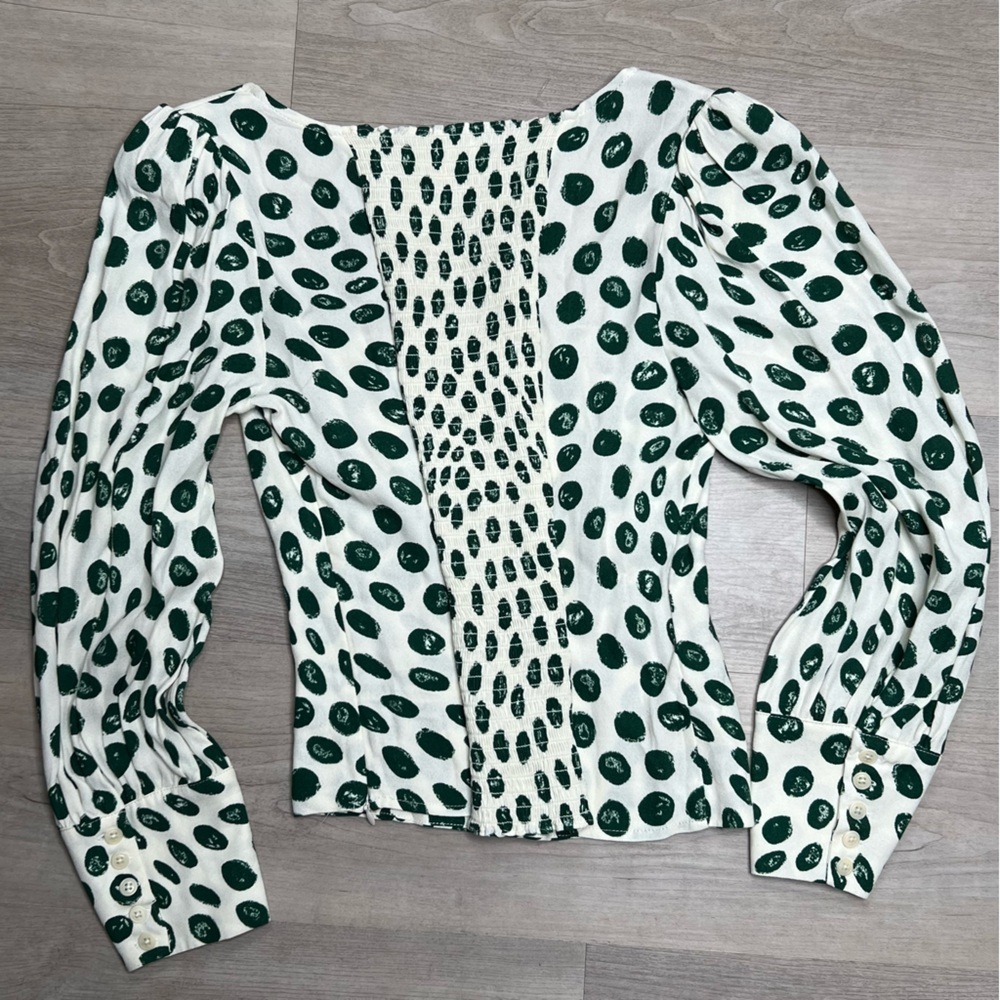 Reformation Calla Print Top, Tapioca Print, size 6 - Picture 5 of 7
